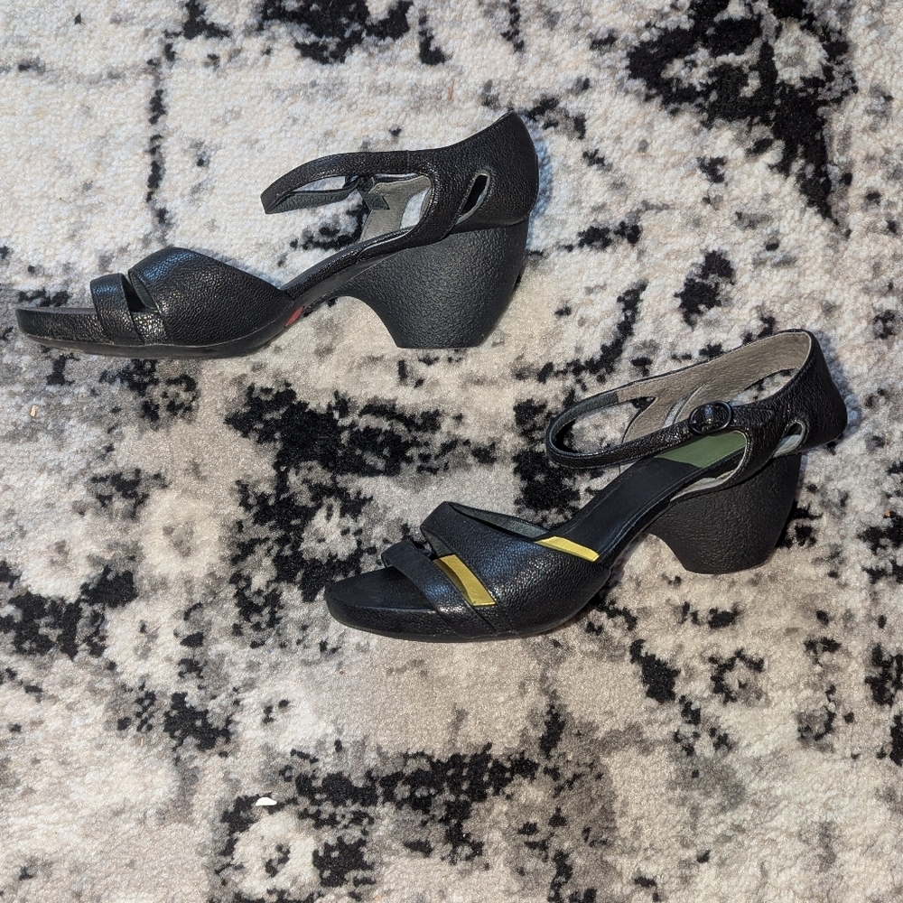 Camper Black Sandals with Green Insole - Picture 8 of 9
